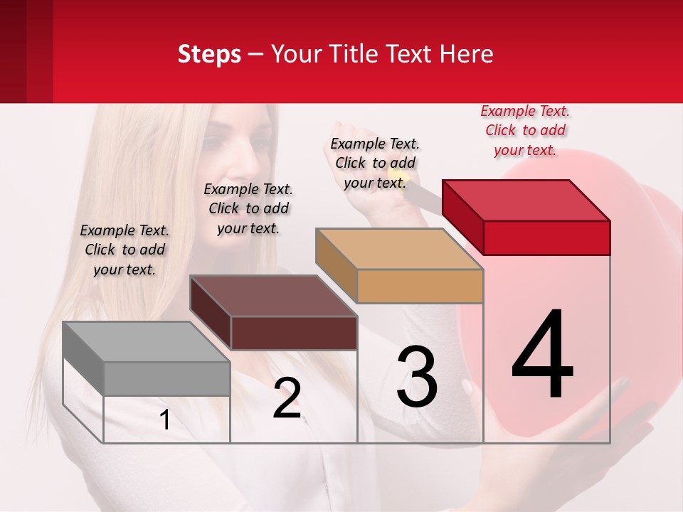 Girl And Inflatable Heart PowerPoint Template