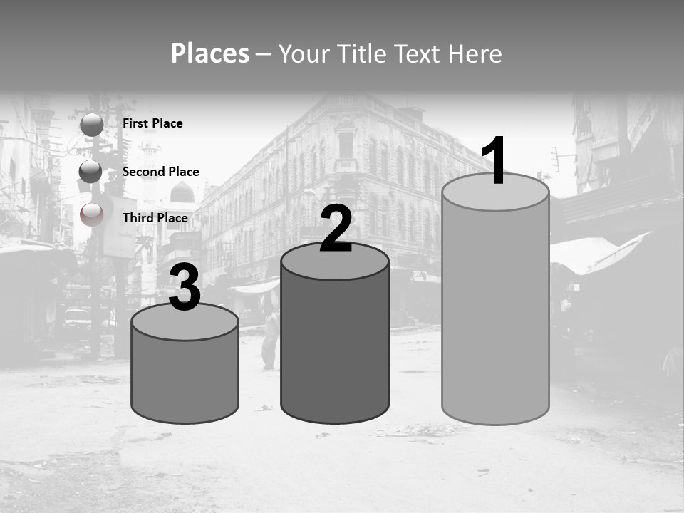 Black And White Photo Of The City PowerPoint Template