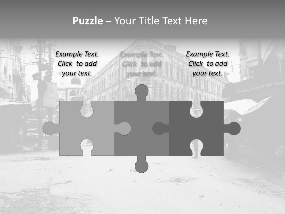 Black And White Photo Of The City PowerPoint Template