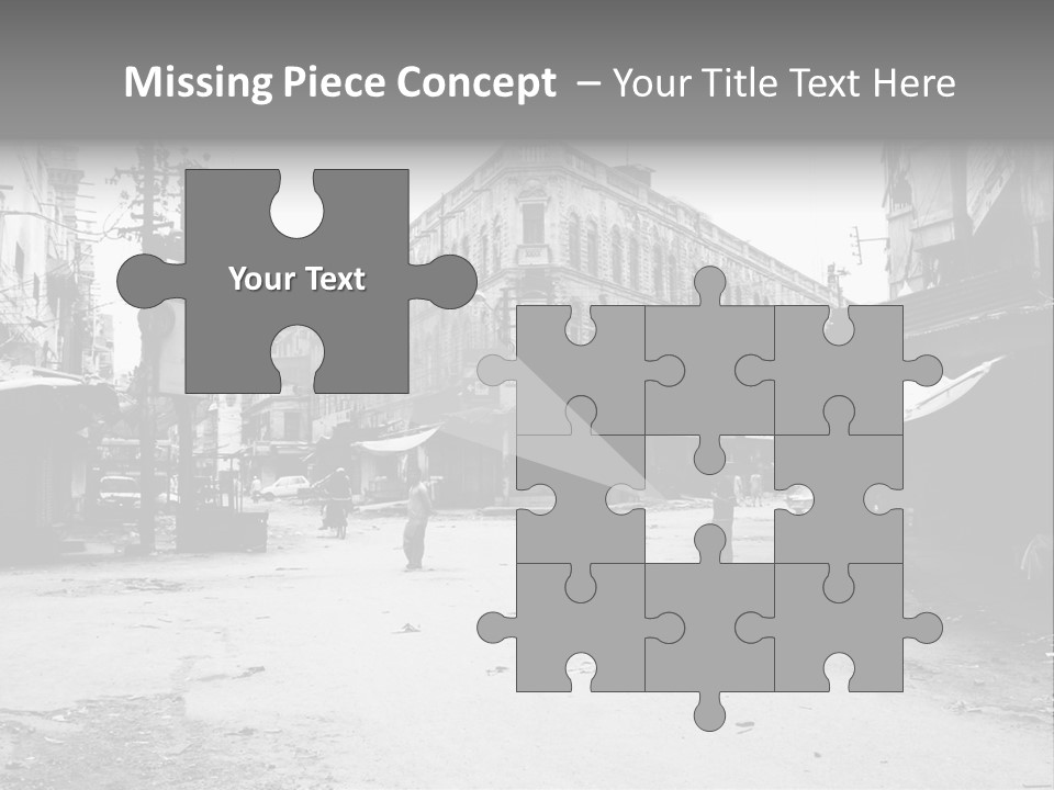 Black And White Photo Of The City PowerPoint Template