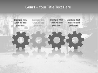 Black And White Photo Of The City PowerPoint Template