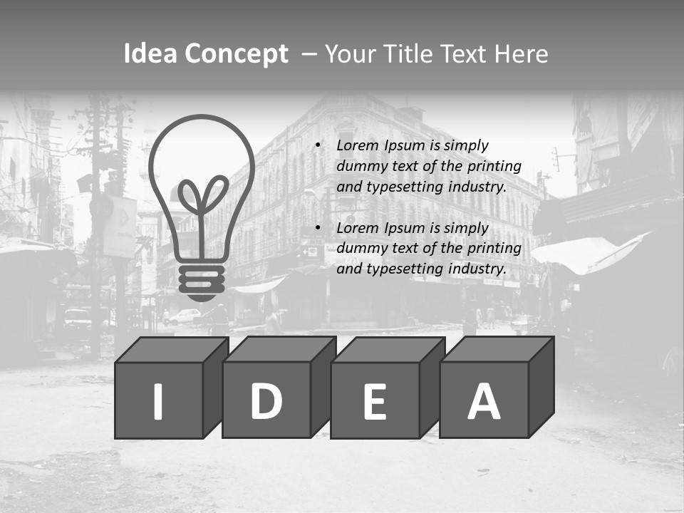 Black And White Photo Of The City PowerPoint Template