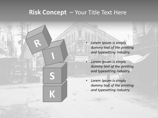Black And White Photo Of The City PowerPoint Template