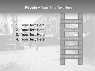 Black And White Photo Of The City PowerPoint Template