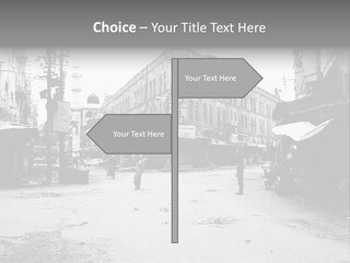 Black And White Photo Of The City PowerPoint Template
