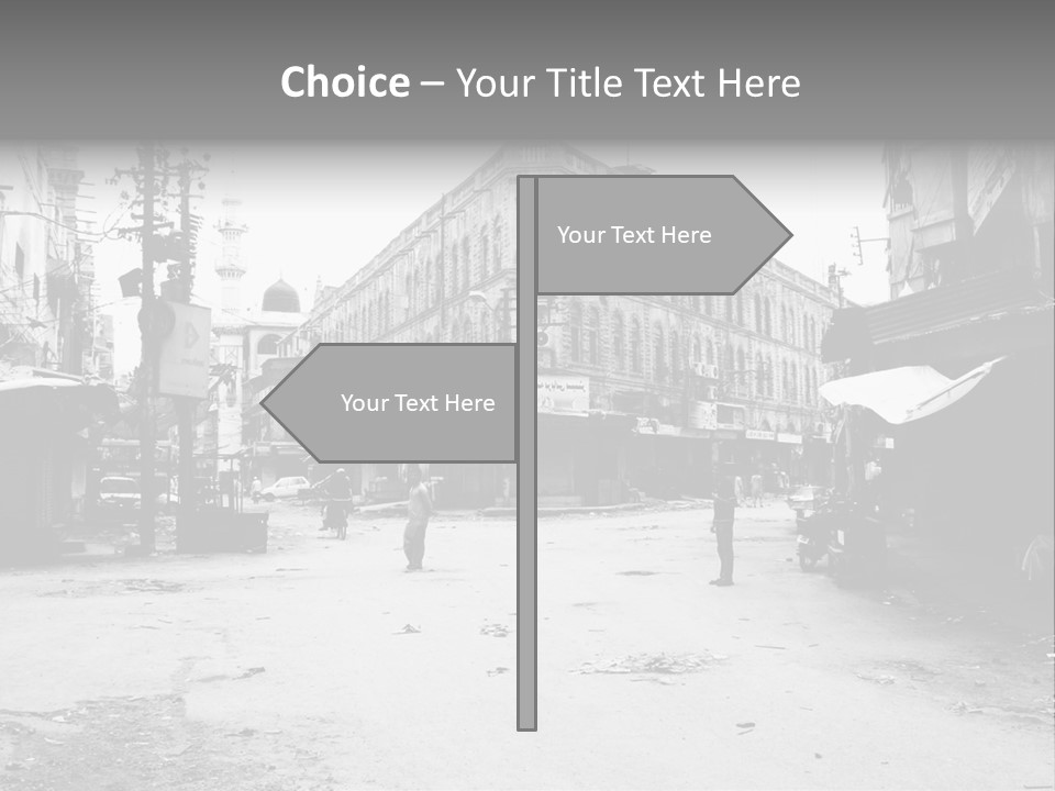Black And White Photo Of The City PowerPoint Template