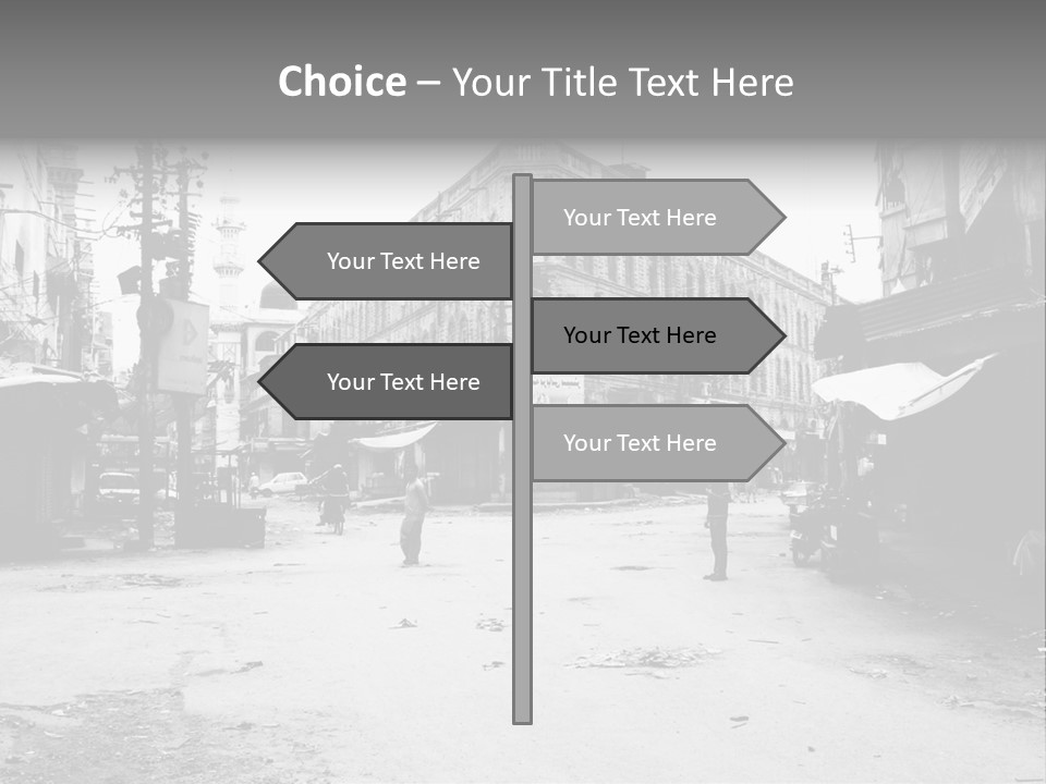 Black And White Photo Of The City PowerPoint Template