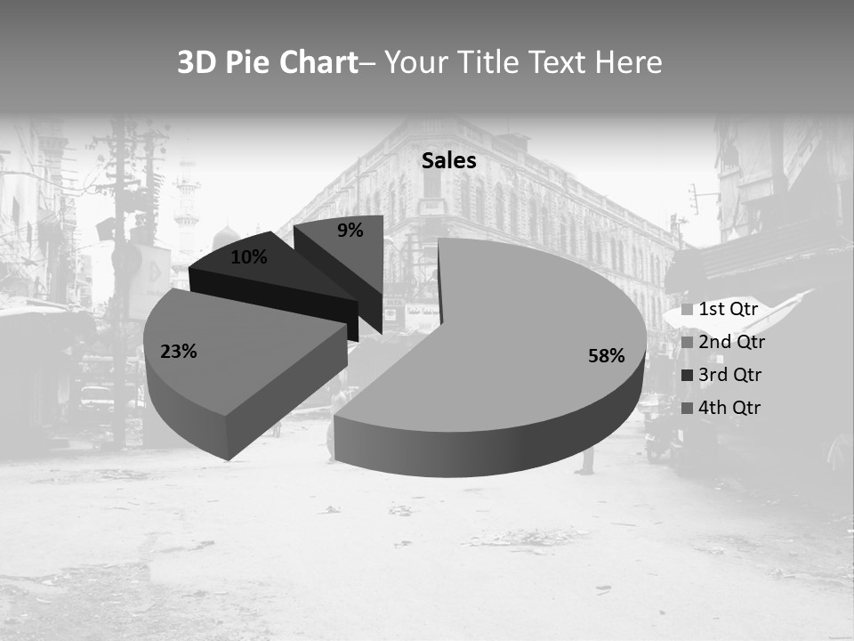 Black And White Photo Of The City PowerPoint Template