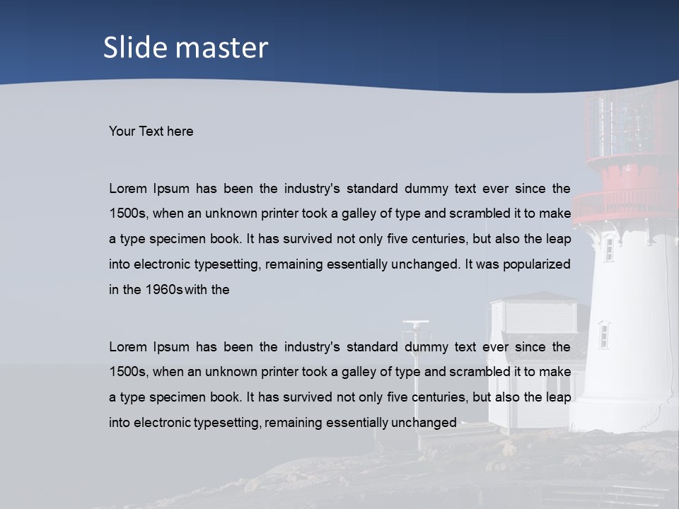 Lighthouse On The Shore PowerPoint Template