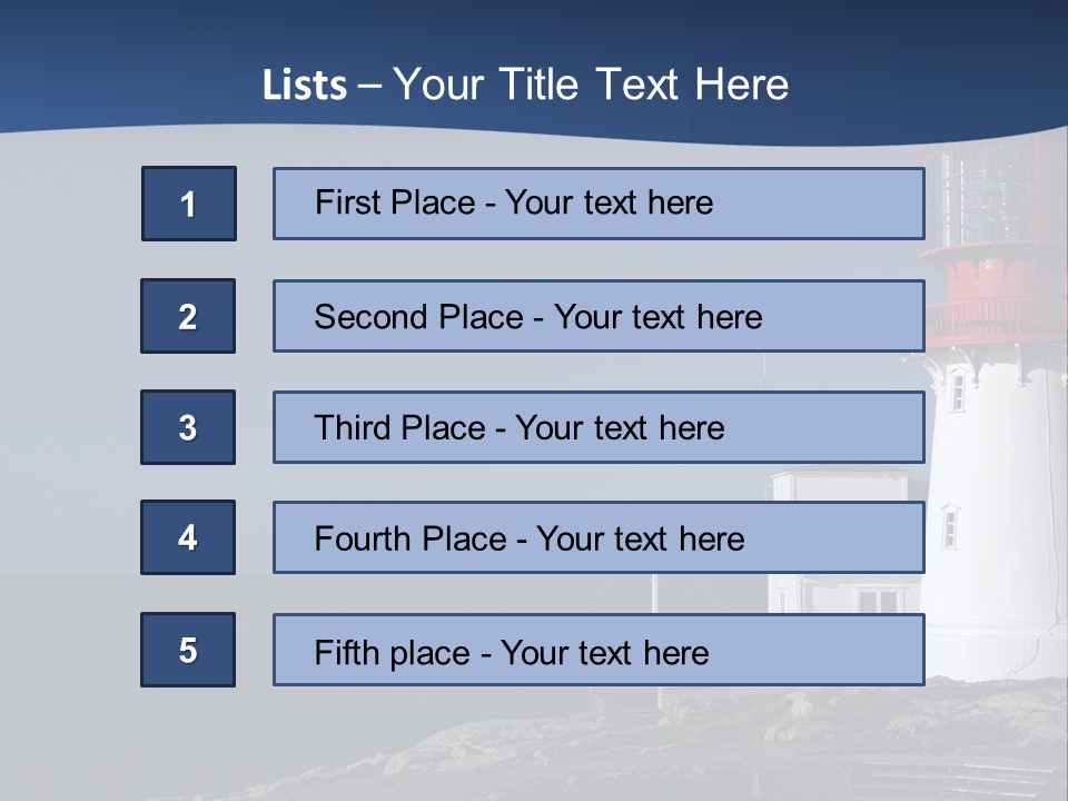 Lighthouse On The Shore PowerPoint Template