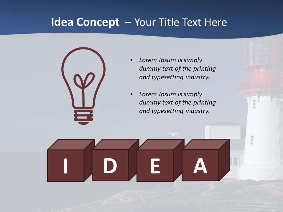 Lighthouse On The Shore PowerPoint Template