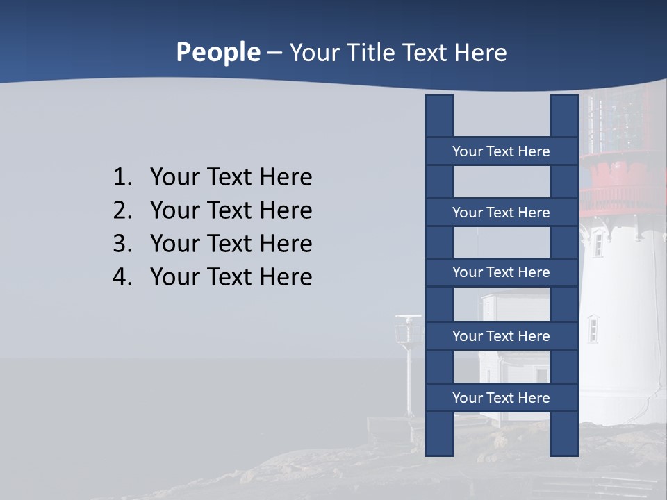 Lighthouse On The Shore PowerPoint Template