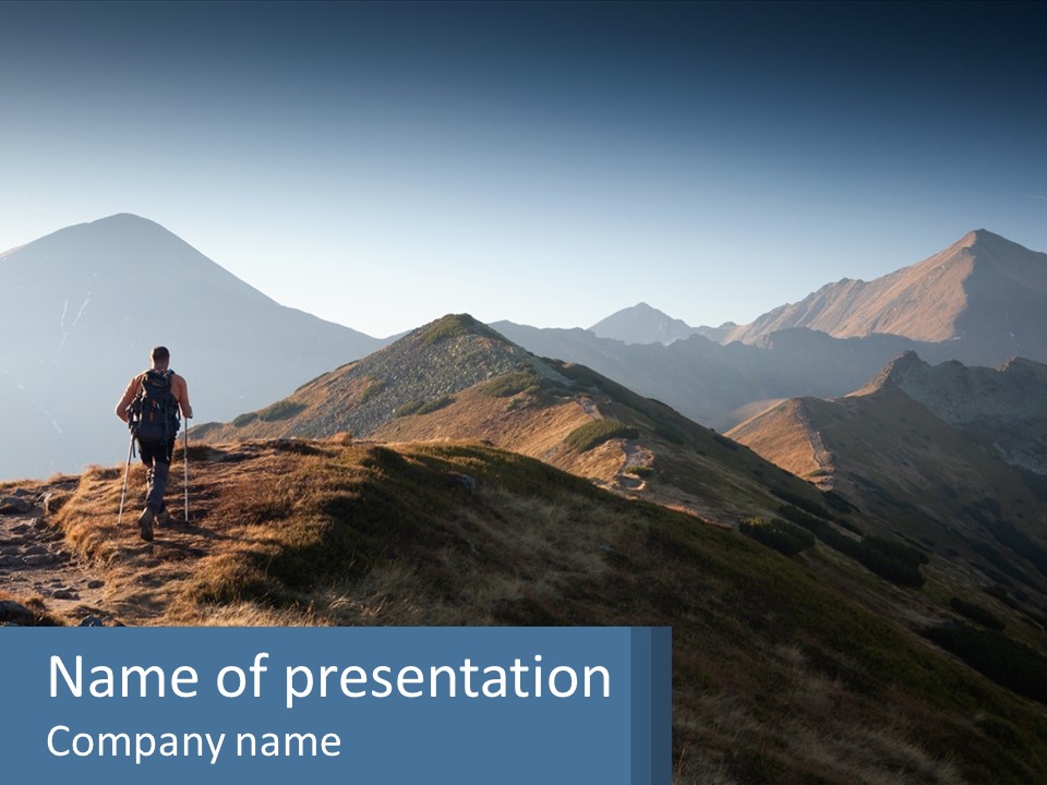 The Man Climbs The Mountains PowerPoint Template
