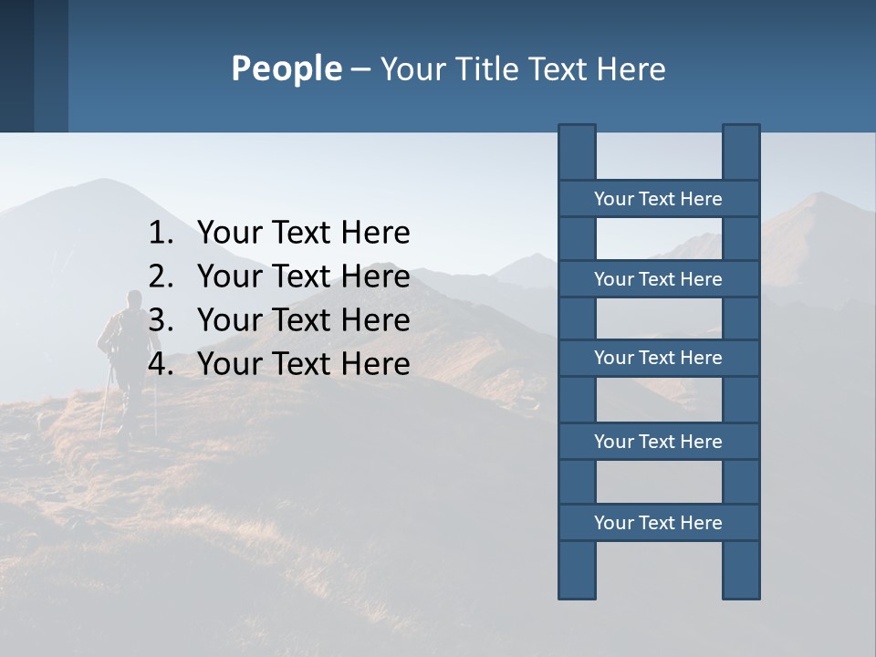The Man Climbs The Mountains PowerPoint Template