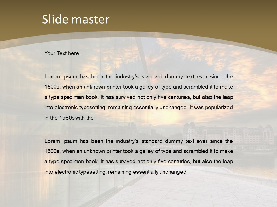 Office Interior Made Of Glass PowerPoint Template