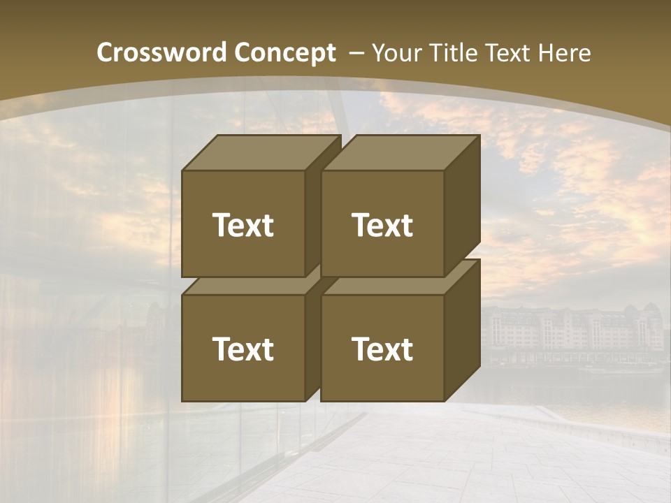 Office Interior Made Of Glass PowerPoint Template