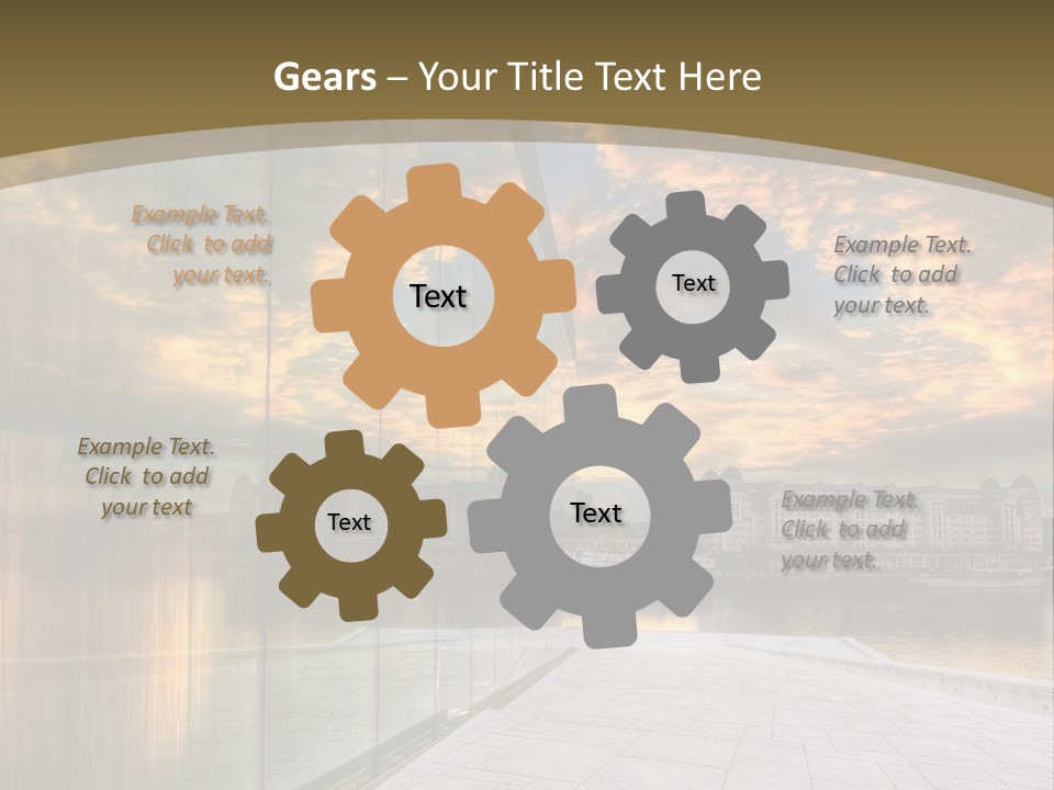 Office Interior Made Of Glass PowerPoint Template