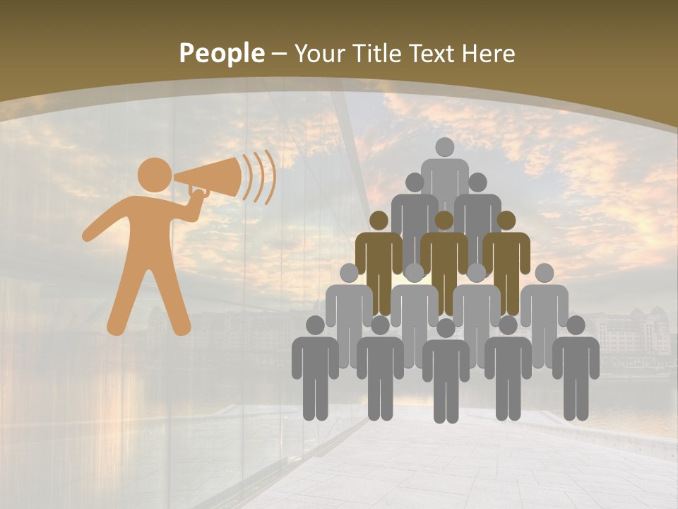 Office Interior Made Of Glass PowerPoint Template