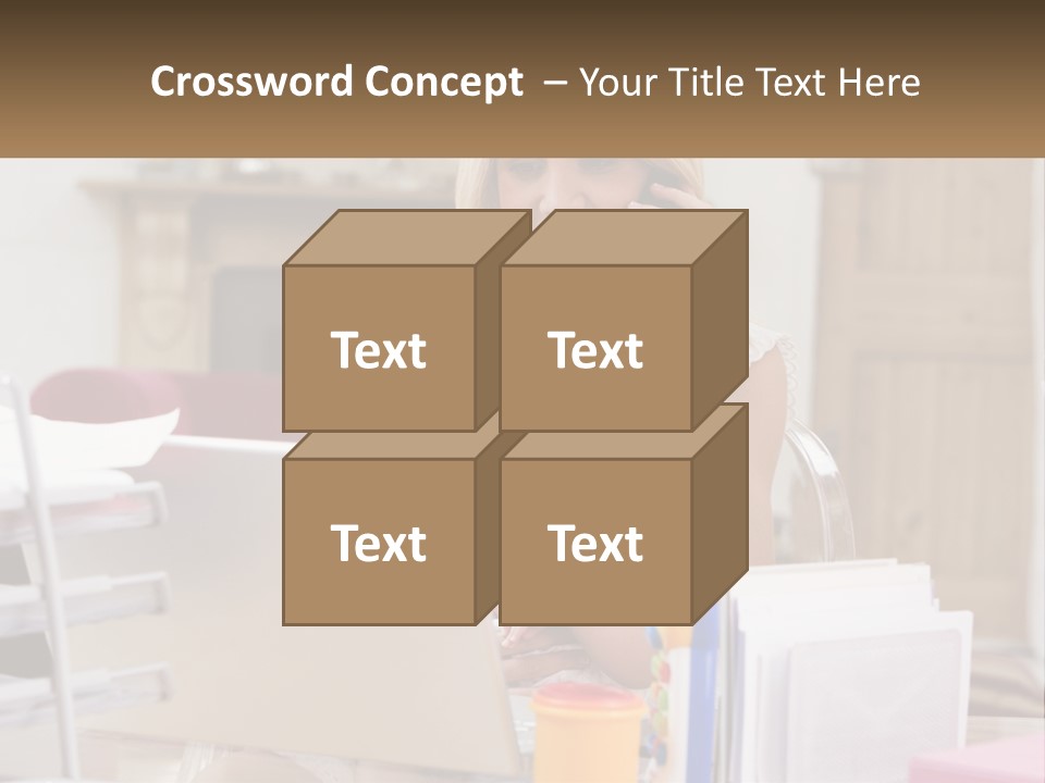Mom With Baby At The Laptop PowerPoint Template
