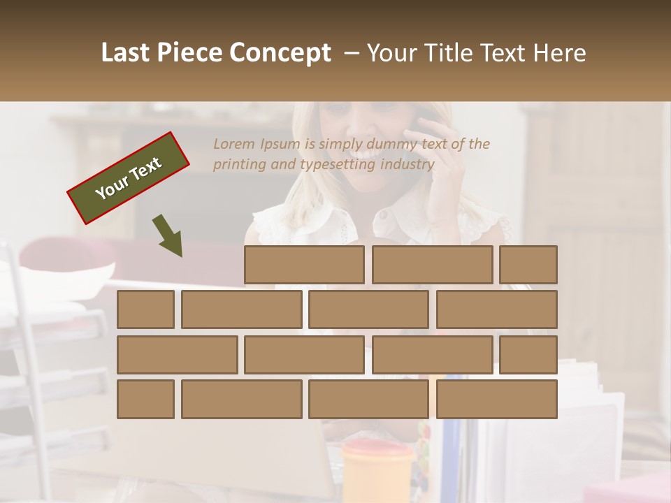 Mom With Baby At The Laptop PowerPoint Template