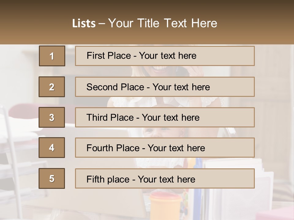 Mom With Baby At The Laptop PowerPoint Template