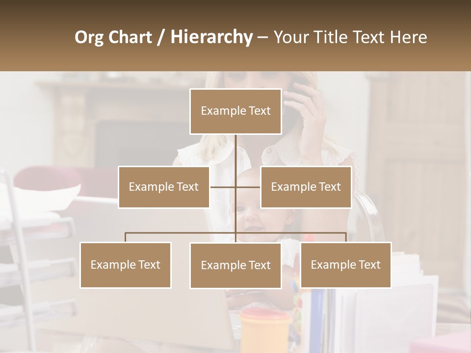 Mom With Baby At The Laptop PowerPoint Template