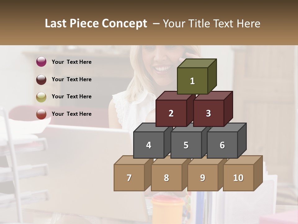 Mom With Baby At The Laptop PowerPoint Template