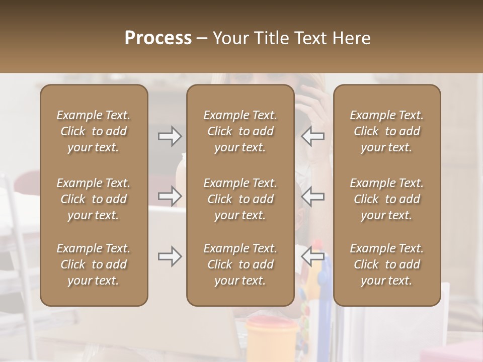 Mom With Baby At The Laptop PowerPoint Template
