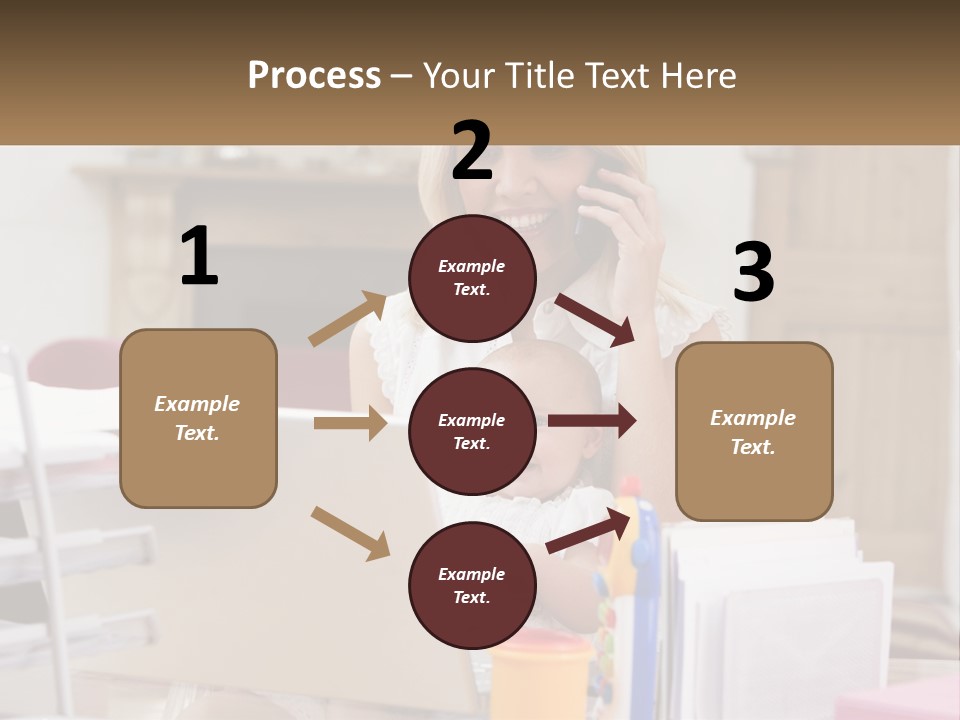 Mom With Baby At The Laptop PowerPoint Template