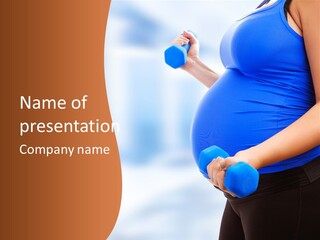 A Pregnant Woman Is Doing Aerobics PowerPoint Template