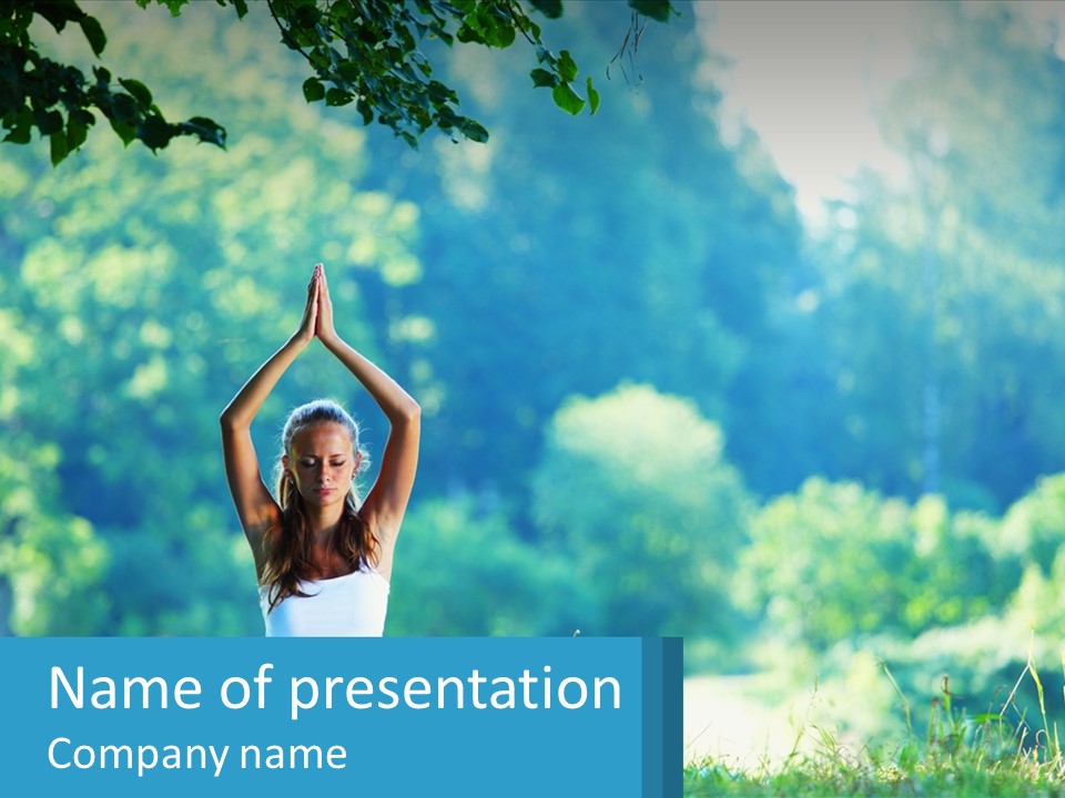 The Girl Is Doing Yoga PowerPoint Template
