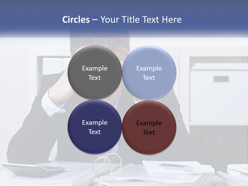 The Man Has A Headache From Work PowerPoint Template