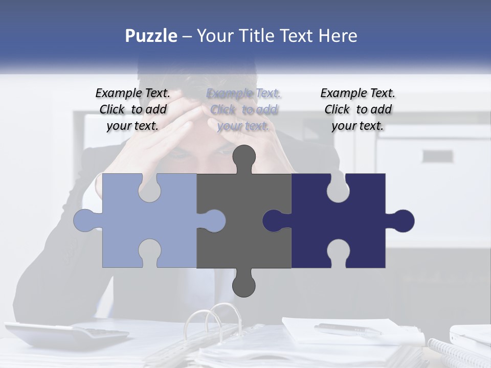 The Man Has A Headache From Work PowerPoint Template