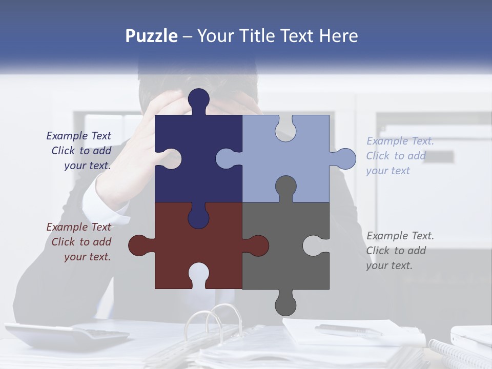 The Man Has A Headache From Work PowerPoint Template