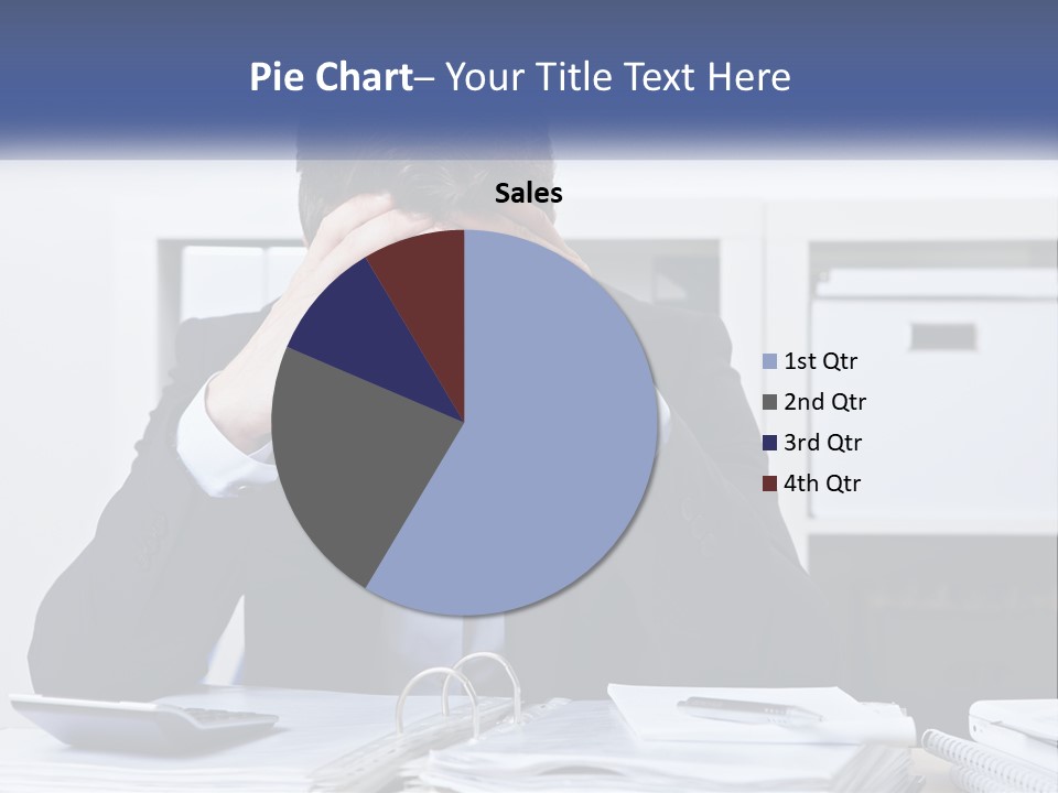 The Man Has A Headache From Work PowerPoint Template