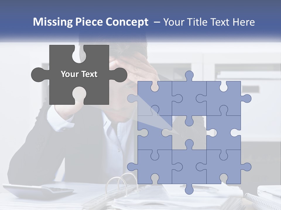 The Man Has A Headache From Work PowerPoint Template