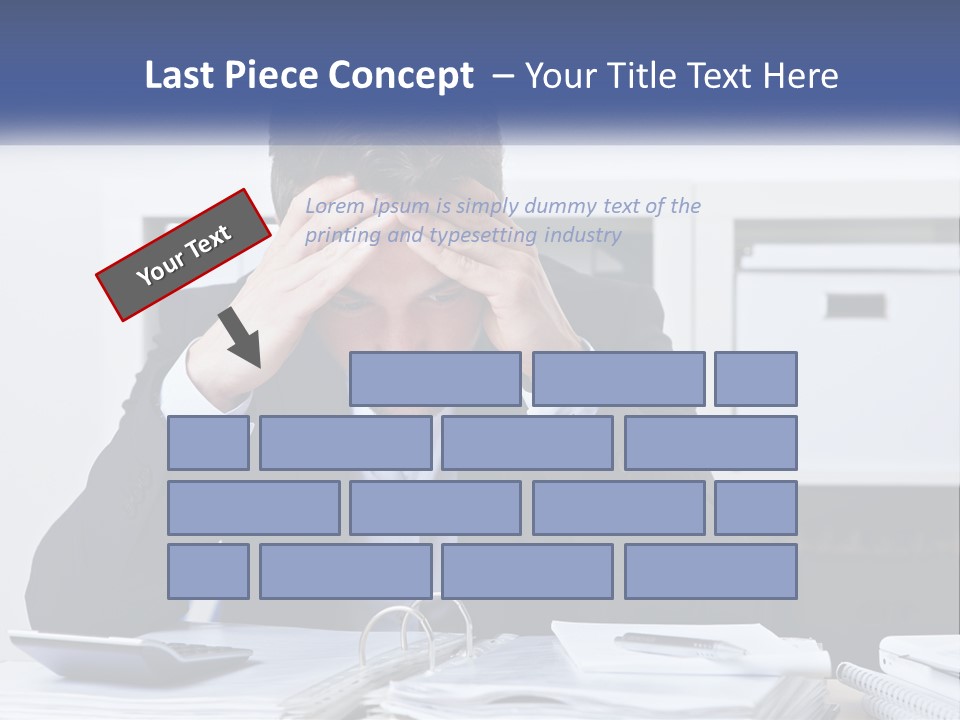 The Man Has A Headache From Work PowerPoint Template