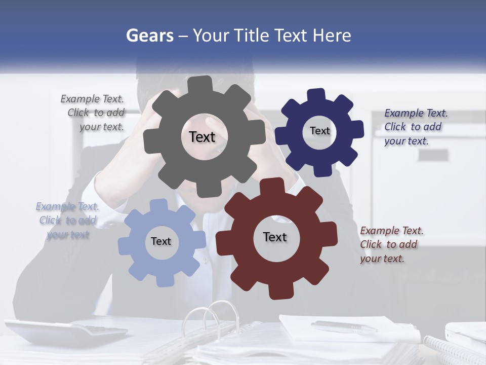 The Man Has A Headache From Work PowerPoint Template