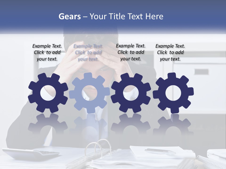 The Man Has A Headache From Work PowerPoint Template