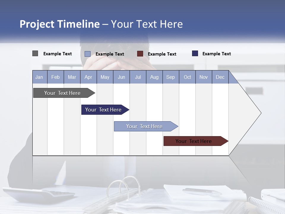 The Man Has A Headache From Work PowerPoint Template