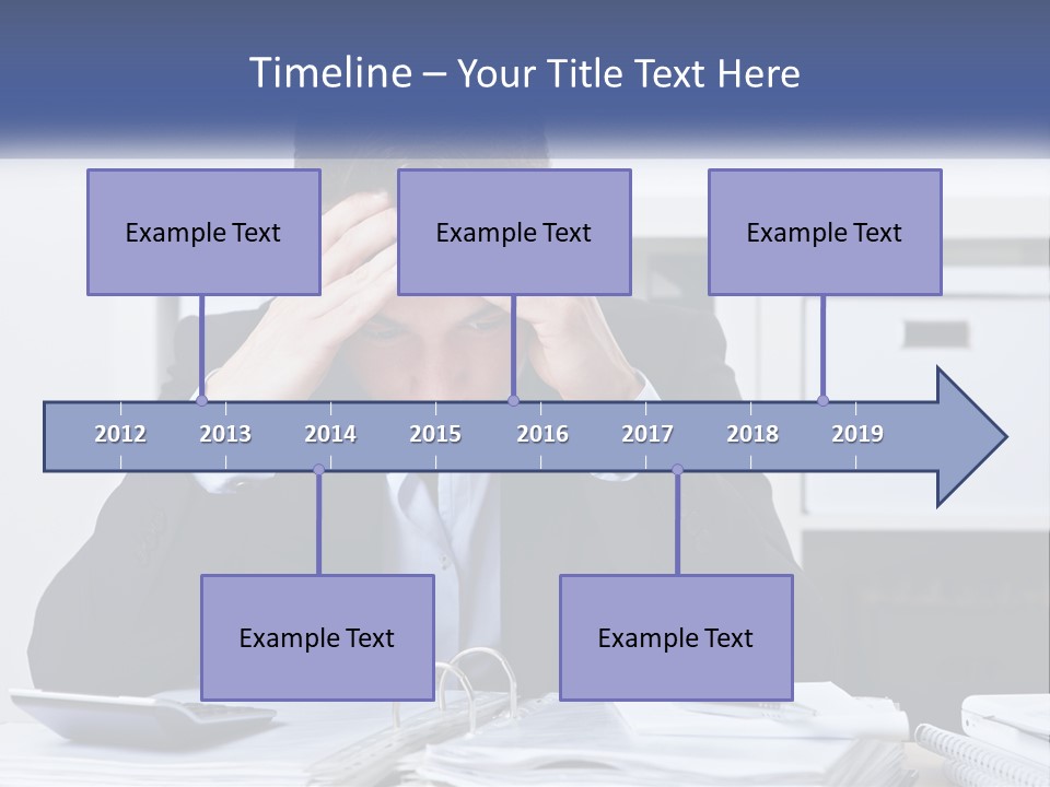 The Man Has A Headache From Work PowerPoint Template