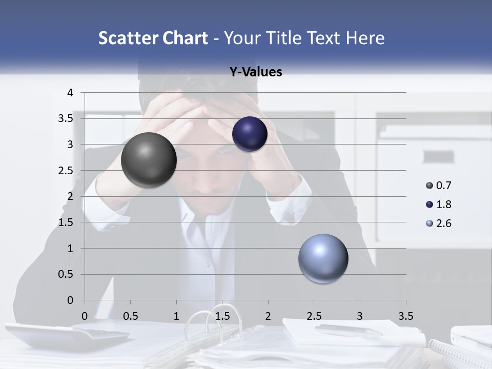 The Man Has A Headache From Work PowerPoint Template