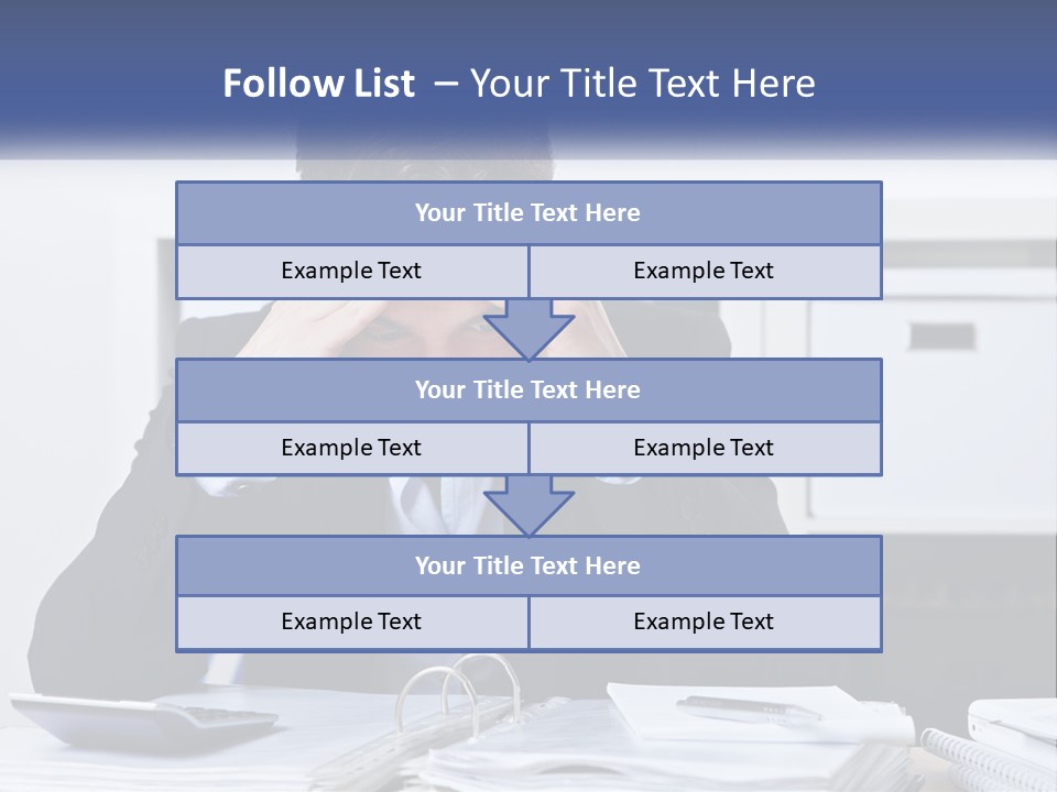 The Man Has A Headache From Work PowerPoint Template