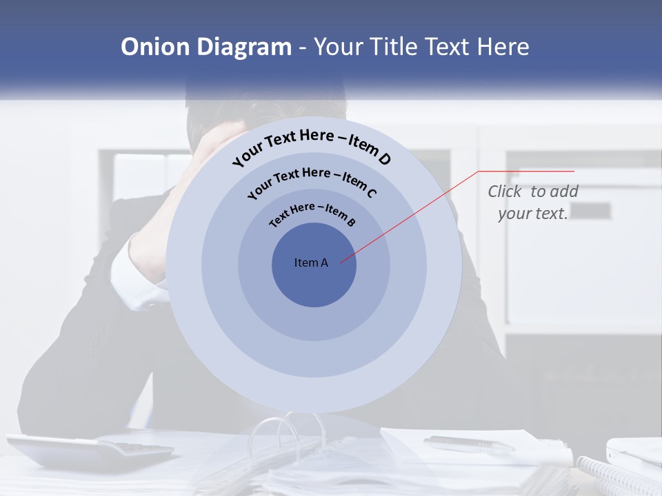 The Man Has A Headache From Work PowerPoint Template