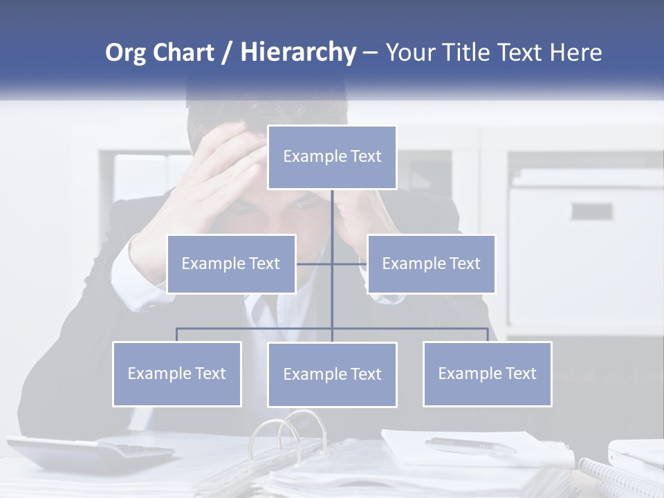 The Man Has A Headache From Work PowerPoint Template