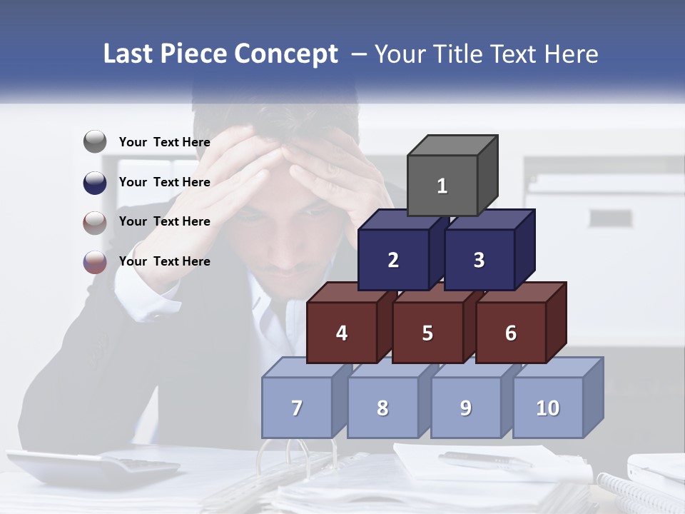 The Man Has A Headache From Work PowerPoint Template