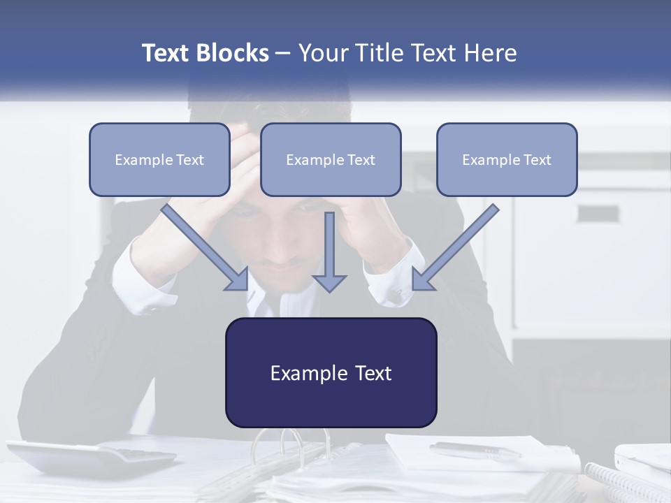 The Man Has A Headache From Work PowerPoint Template