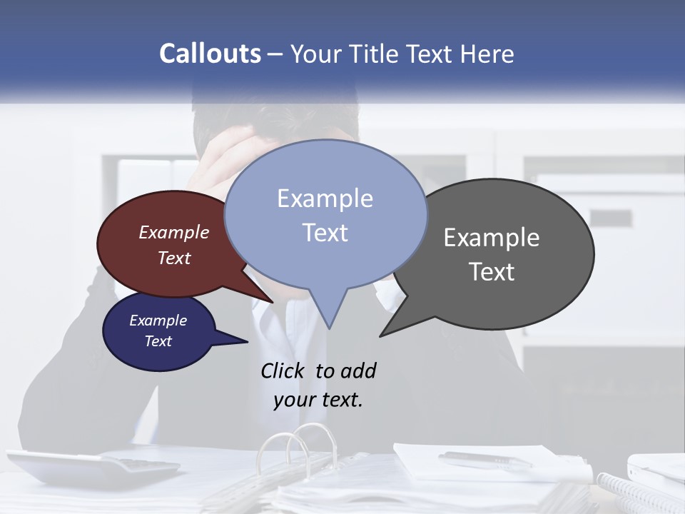 The Man Has A Headache From Work PowerPoint Template