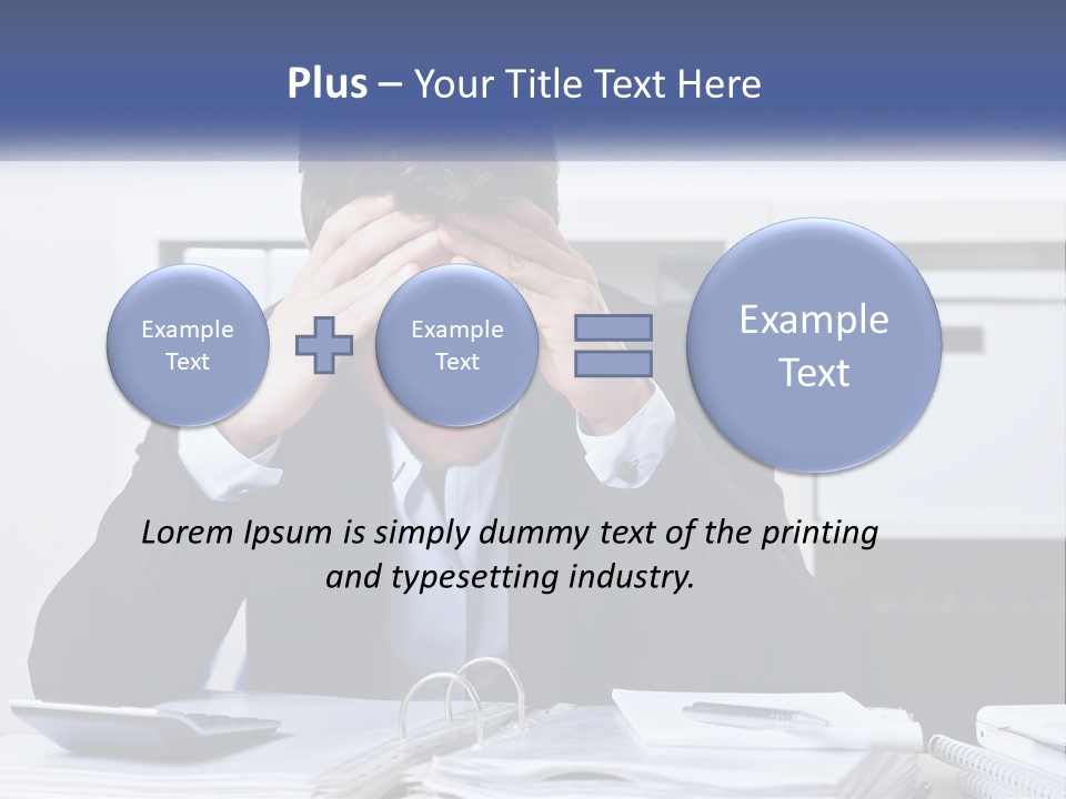 The Man Has A Headache From Work PowerPoint Template