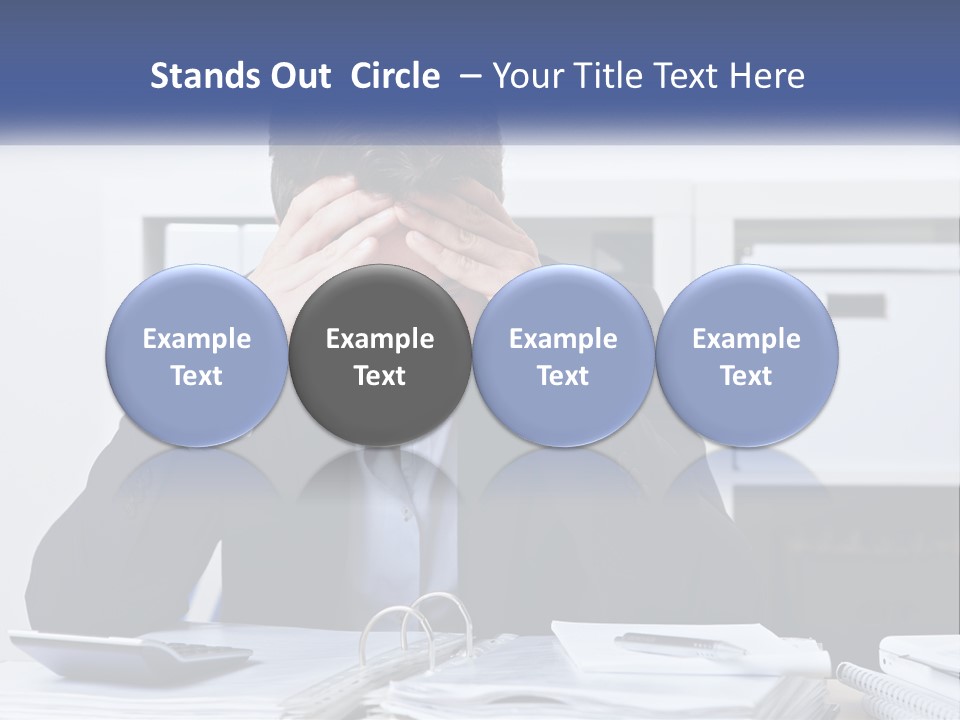 The Man Has A Headache From Work PowerPoint Template